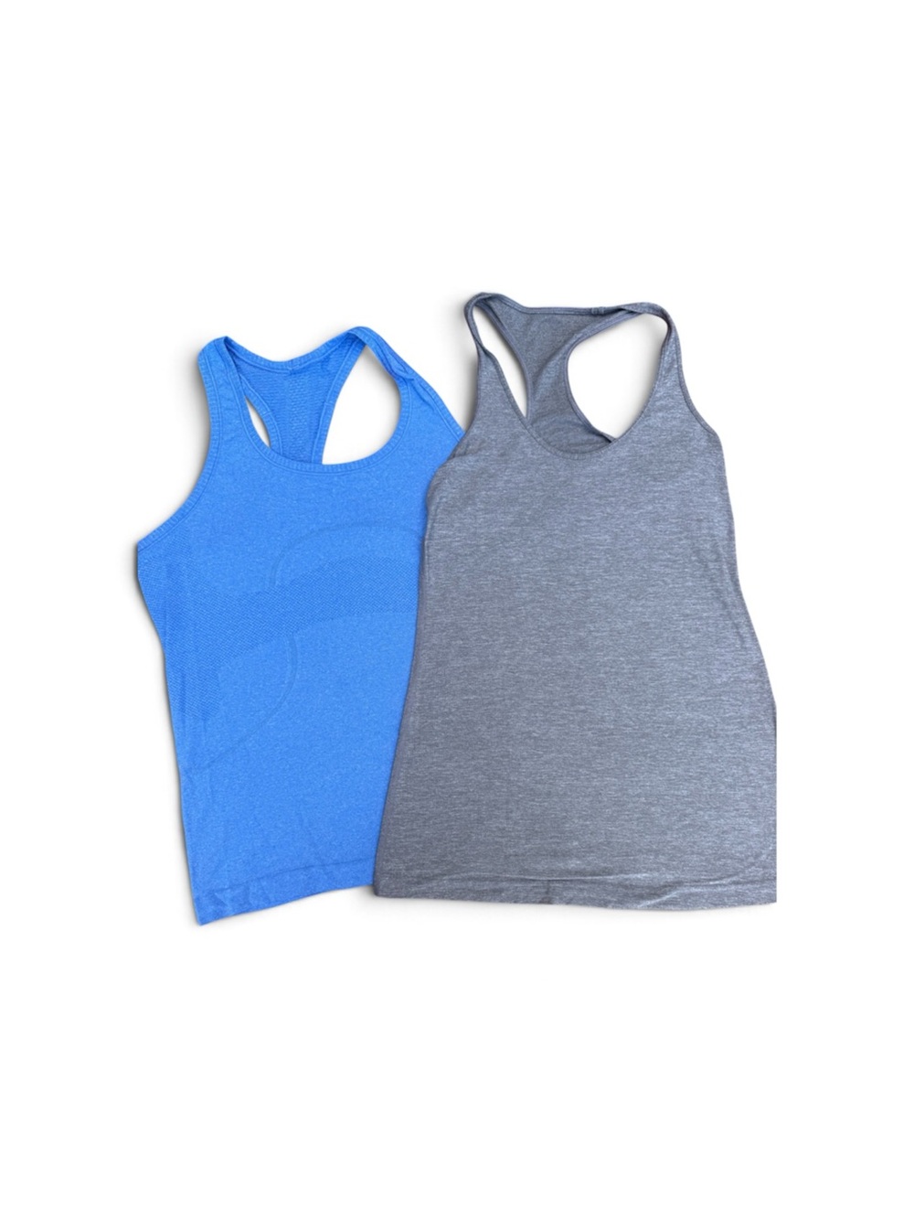 Women’s Lululemon set of 2 tanks. Size 6- Blue and Gray. Nice form fitting
